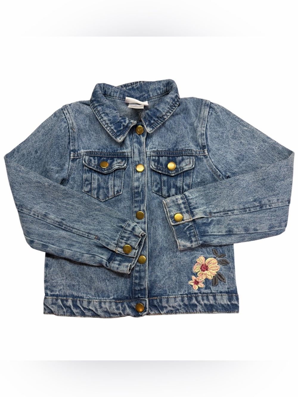 Little Lass Embroidered Jean Jacket Snap-up 6X